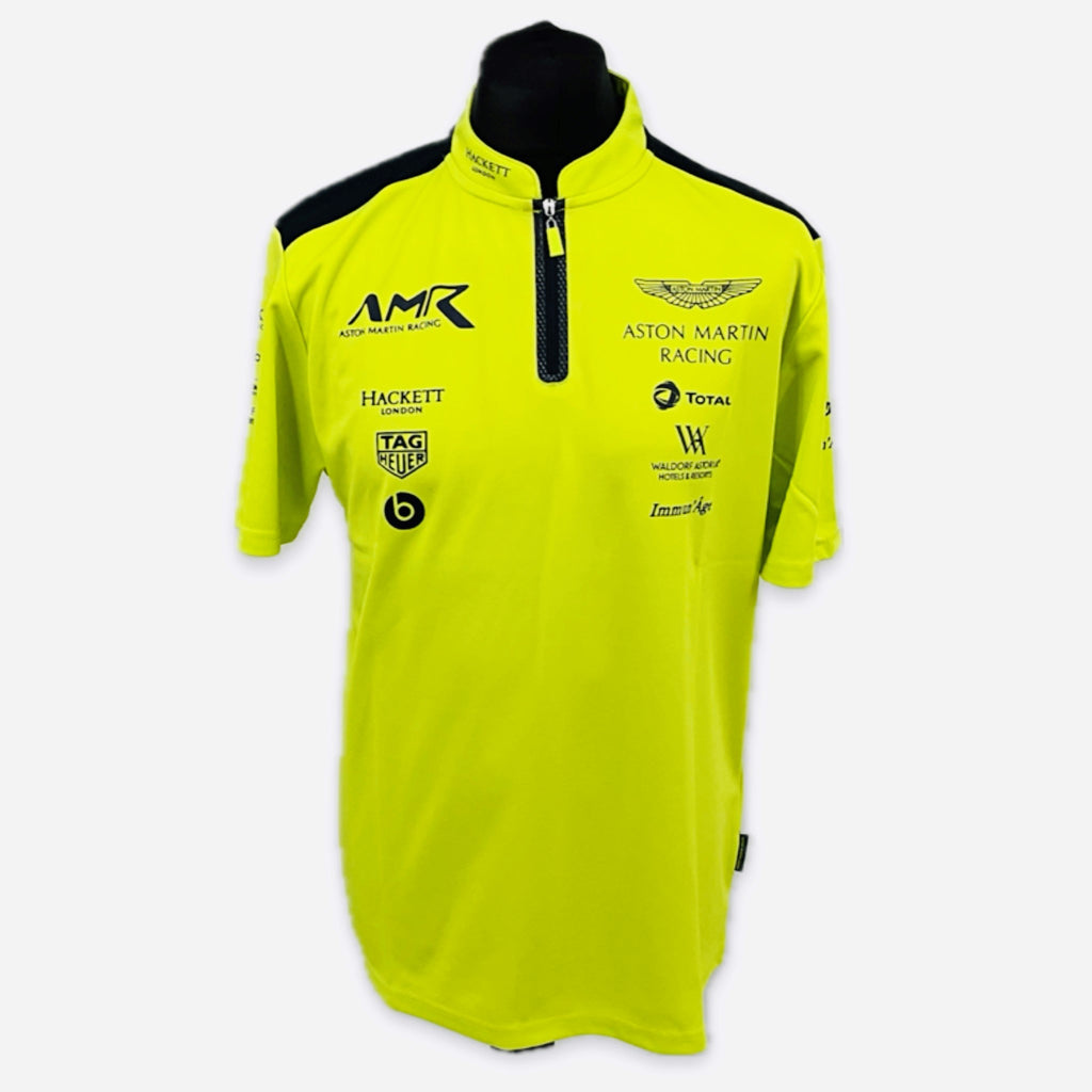 Used Aston Martin Racing AMR Polo Shirt Lime Green early 2018