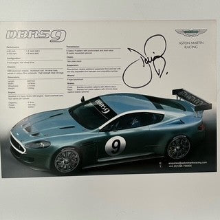 Aston Martin Racing Team Official DBR9 GT1And DBRS Le Mans Promotional Card Hand Signed by David Brabham