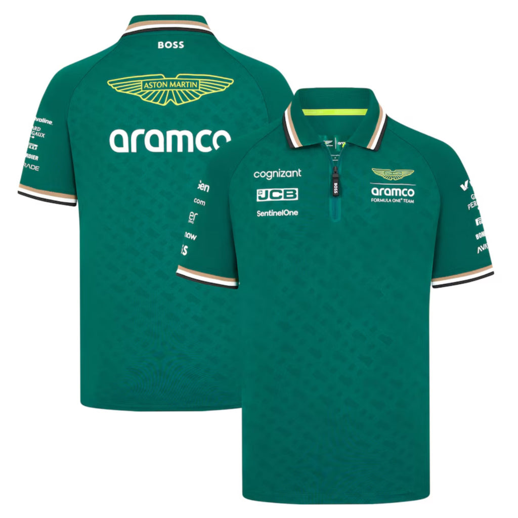 Aston Martin Racing Aramco F1 2024 Team Polo Shirt-Green