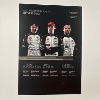 Aston Martin Racing Team Gulf Vantage GTE Official  A4 Team Card