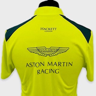 Aston Martin Racing Le Mans Team Official Teamwear Race Day Polo Shirt- Lime Green 2015-Used