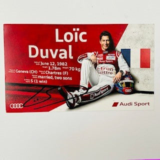 Loic Duval Hand Signed Audi Sport Sport Le Mans Team Driver Card – Pit ...