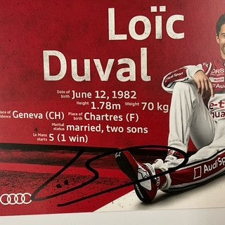 Loic Duval Hand Signed Audi Sport Sport Le Mans Team Driver Card