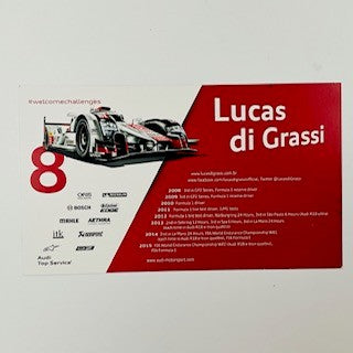 Lucas di Grassi Hand Signed Audi Sport Sport Le Mans Team Driver Card
