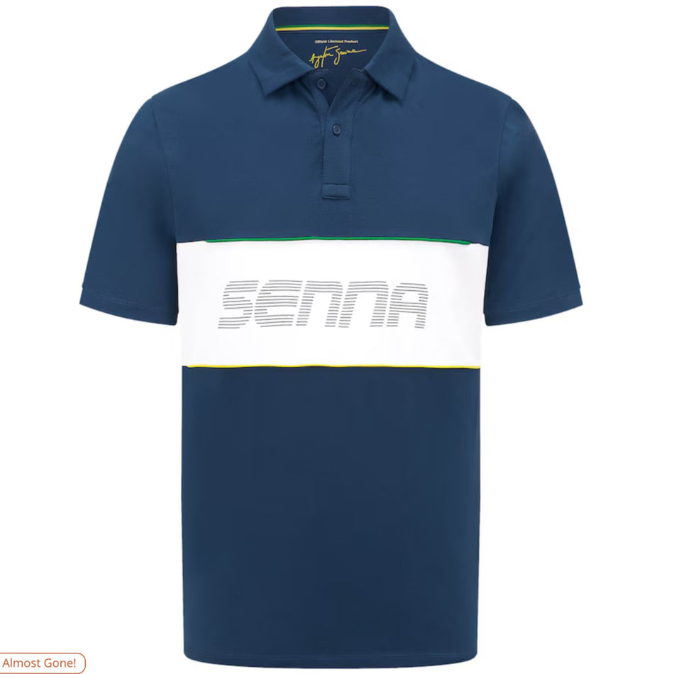 Ayrton Senna Collection Official Merchandise Race Polo-Navy Blue