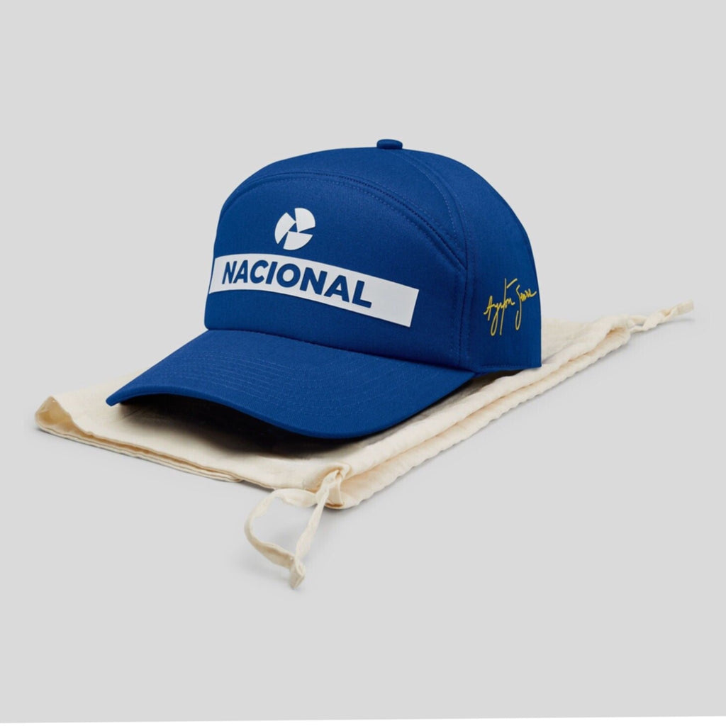 Senna Origional Blue National Cap with Presentation Woven Draw String Bag-Ayrton Senna official Licenced Collection
