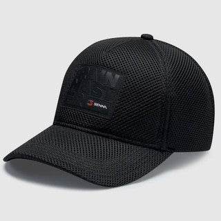 Official Ayrton Senna Rain Master Collection Black Mesh Cap