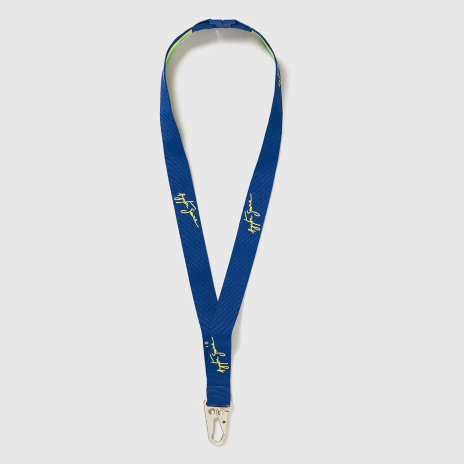 Ayrton Senna Official Collection Blue and Yellow Signature Lanyard