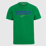 Ayrton Senna Official licenced Collection Senna Logo Organic Cotton T-Shirt- Green