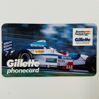 Genuine Benneton Renault F1 Team Gillette  Phone Card