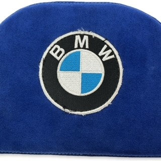 BMW F1 Team Alcantara Embroidered Driver Helmet Head Rest-Ralf Schumacher/Juan Pablo Montoya-Blue