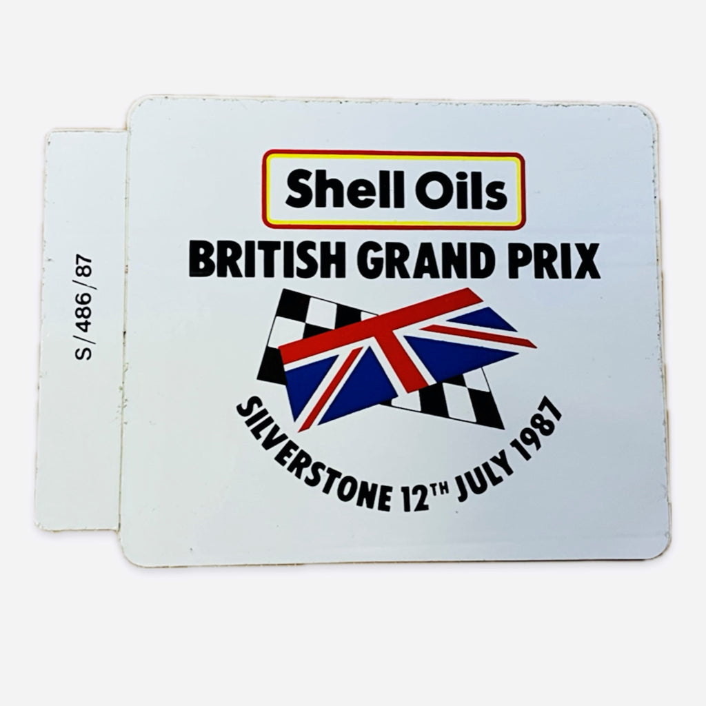 Genuine Origional 1987 Silverstone Shell Oils British Grand Prix Event Sticker