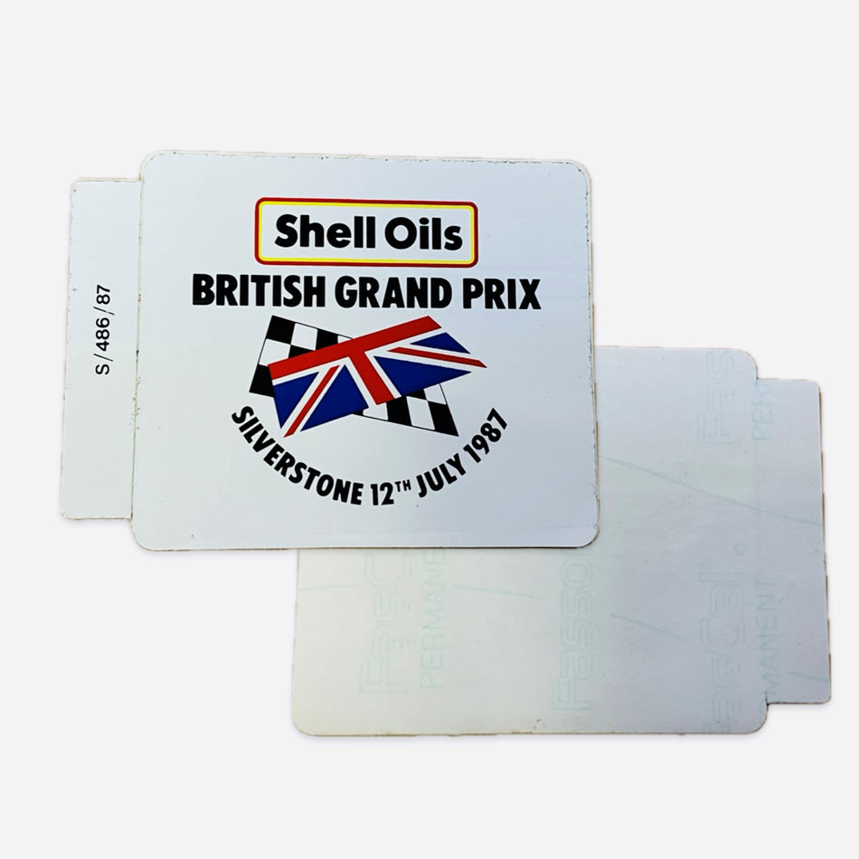 Genuine Origional 1987 Silverstone Shell Oils British Grand Prix Event Sticker