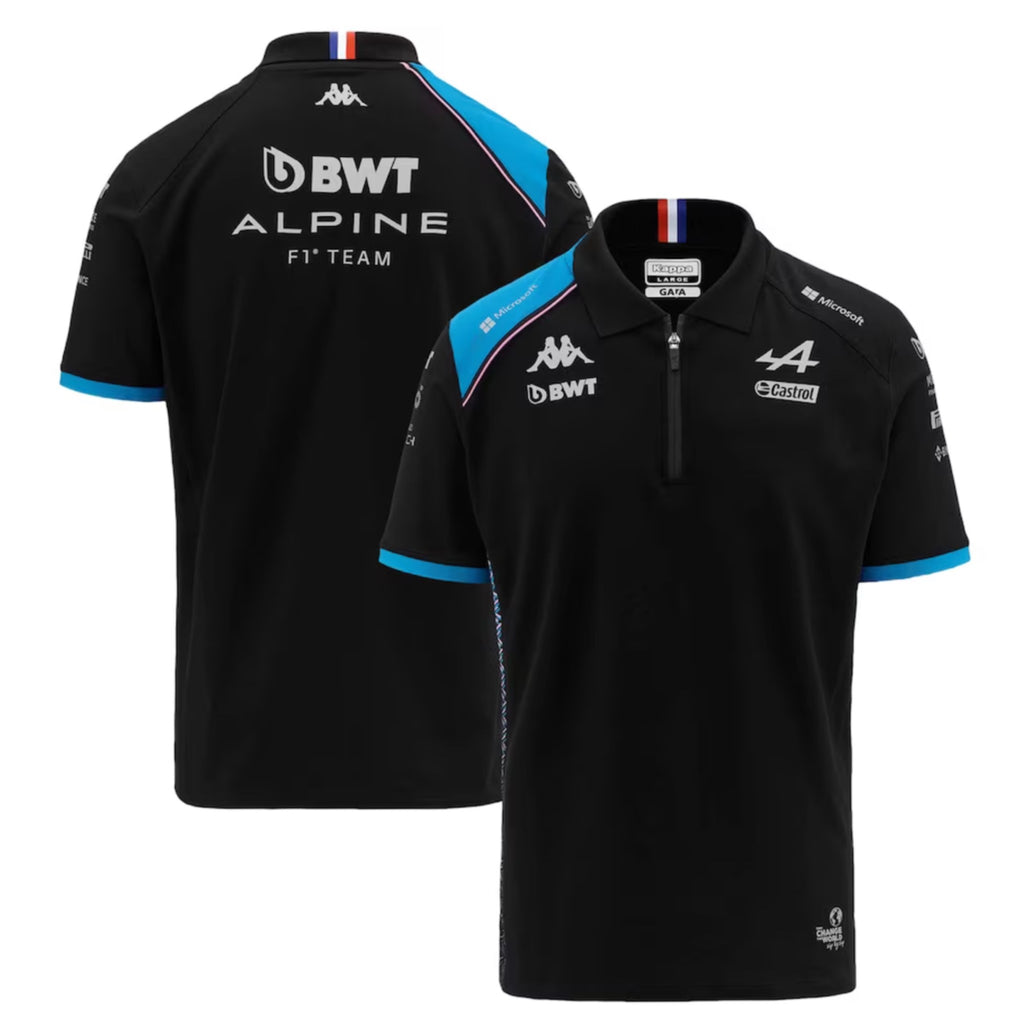 BWT Alpine F1 Team2023 Kappa Team Polo Shirt-Adults-Black