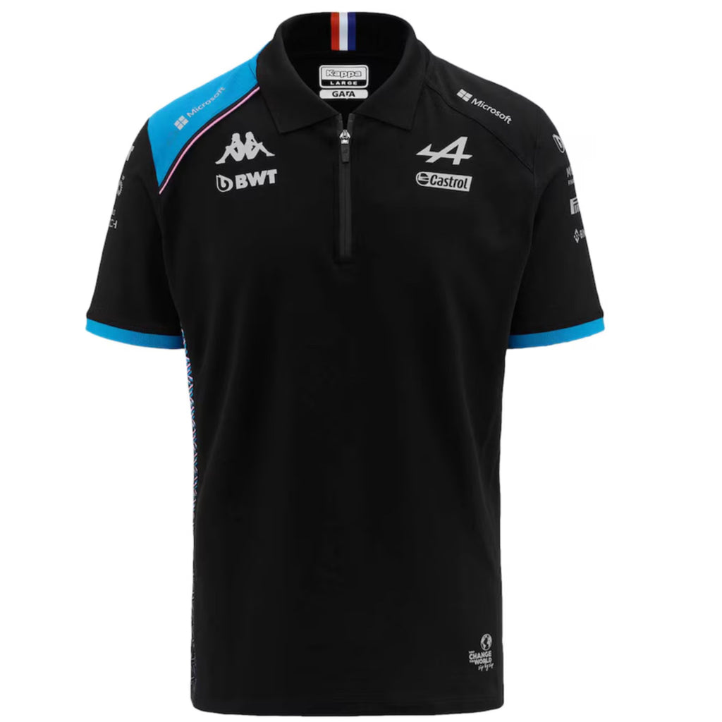 BWT Alpine F1 Team2023 Kappa Team Polo Shirt-Adults-Black