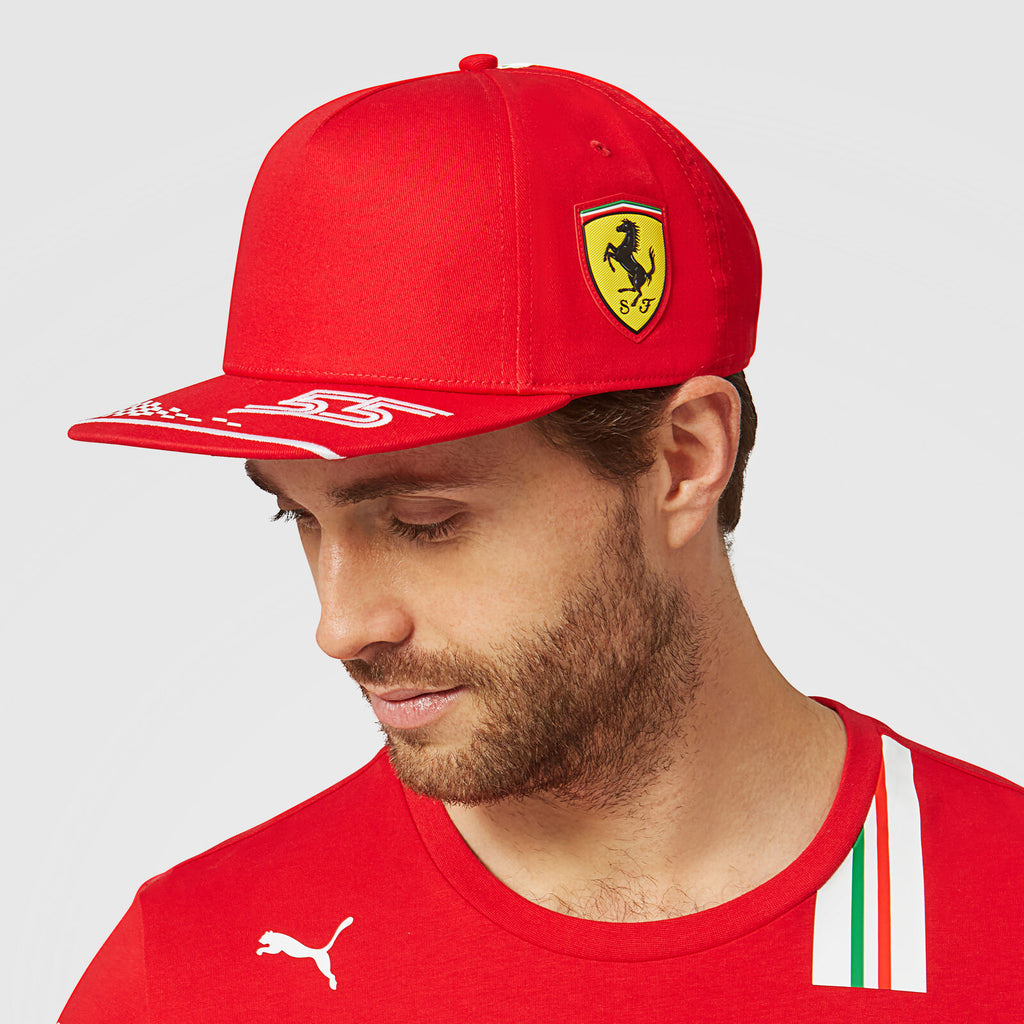 Scuderia Ferarri Formula One Team Official Merchandise Puma Driver Cap Carlos Sainz-Rosso Red-2021