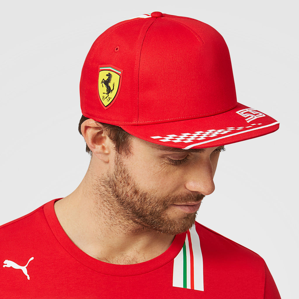 Scuderia Ferarri Formula One Team Official Merchandise Puma Driver Cap Carlos Sainz-Rosso Red-2021