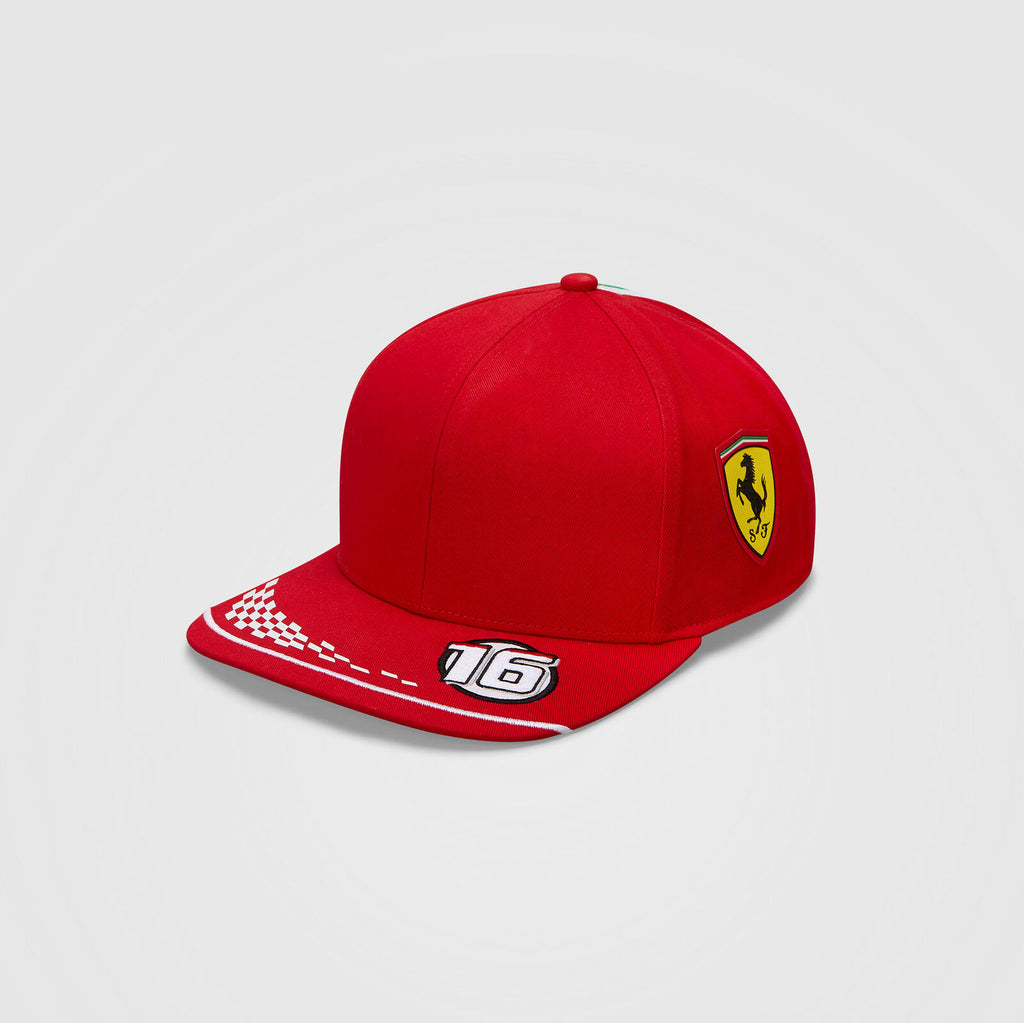 Scuderia Ferrari Formula One Team Official Merchandise Puma Driver Cap Charles Leclerc-Rosso Red -2021