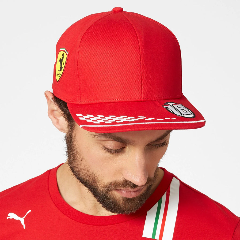 Scuderia Ferrari Formula One Team Official Merchandise Puma Driver Cap Charles Leclerc-Rosso Red -2021