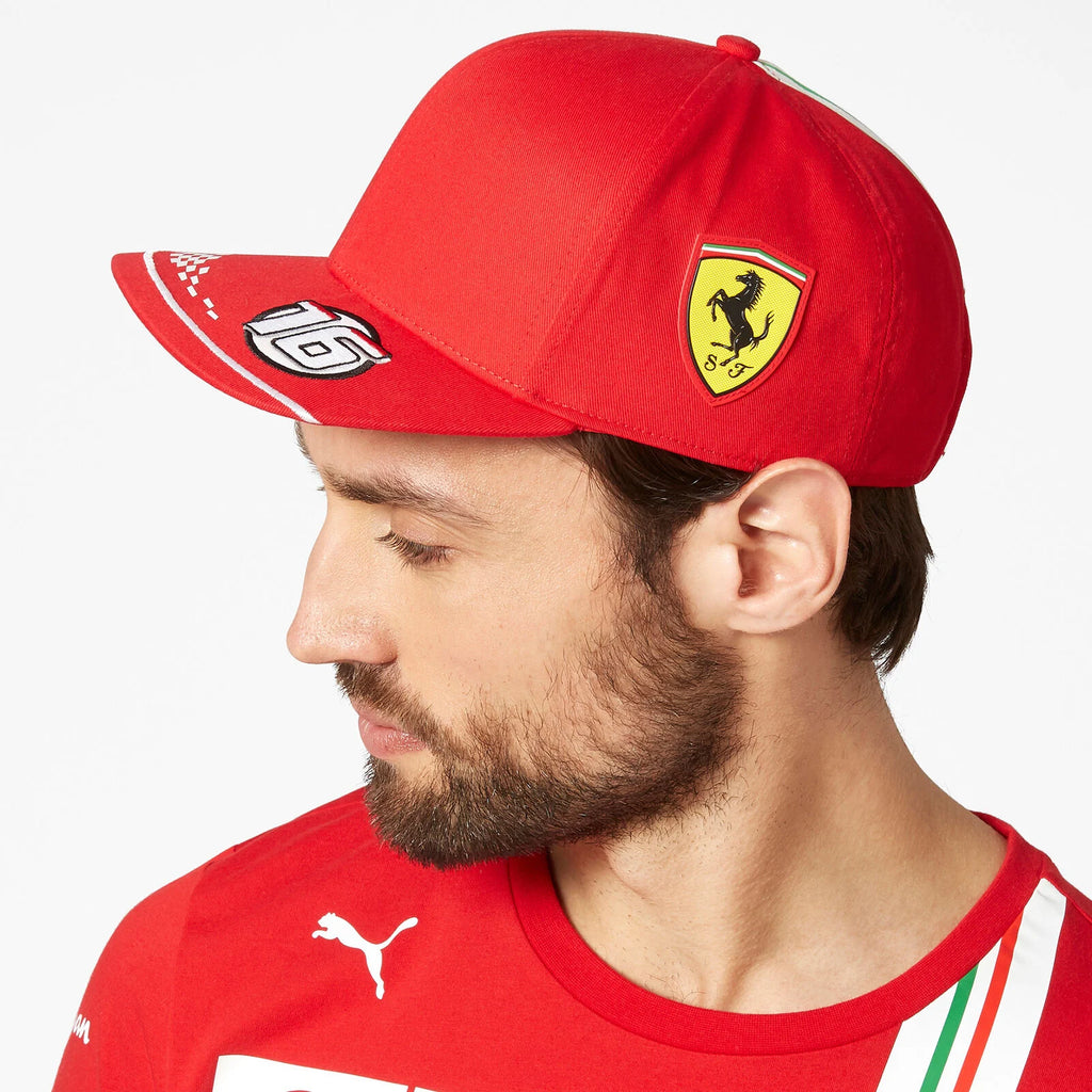 Scuderia Ferrari Formula One Team Official Merchandise Puma Driver Cap Charles Leclerc-Rosso Red -2021