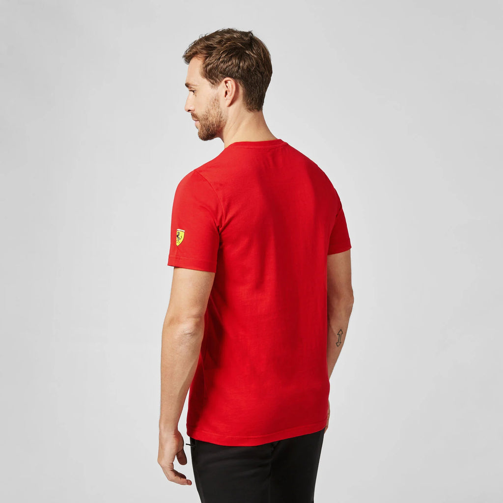 Scuderia Ferarri Formula One Team Official Merchandise Puma Driver Graphics T-Shirt Charles Leclerc-Rosso Red