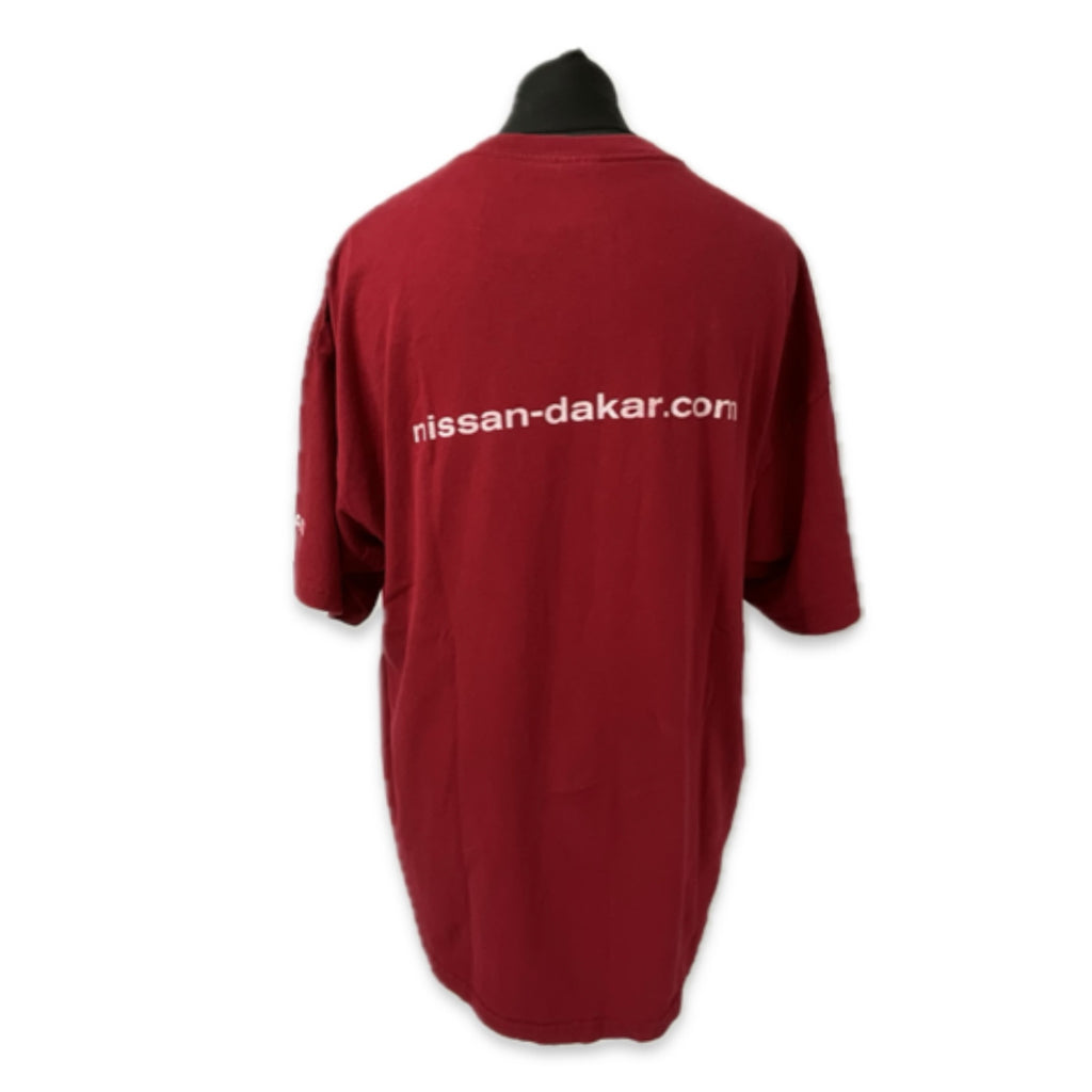 Nissan Motorsport Official Paris-Dakar Rally Team Issue T-Shirt-Maroon