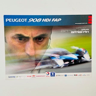 David Brabham Peugeot 908 HDI FAP Team Official Le Mans Postcard