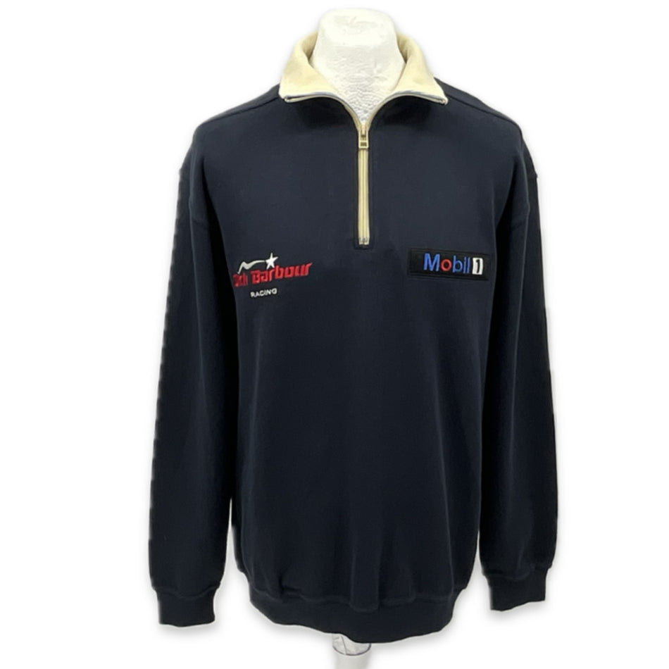 Dick Barber Racing Team Porsche Motorsport Official Team Issue 3/4 Zip Sweatshirt-Blue