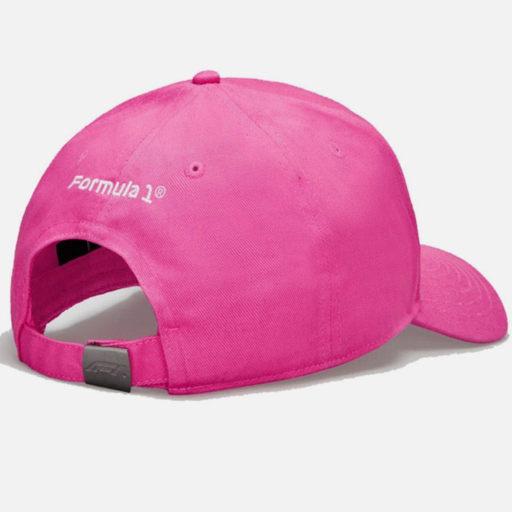 Official F1 Collection Large 3D embroidered F1 logo100% Cotton Baseball Cap-Pink