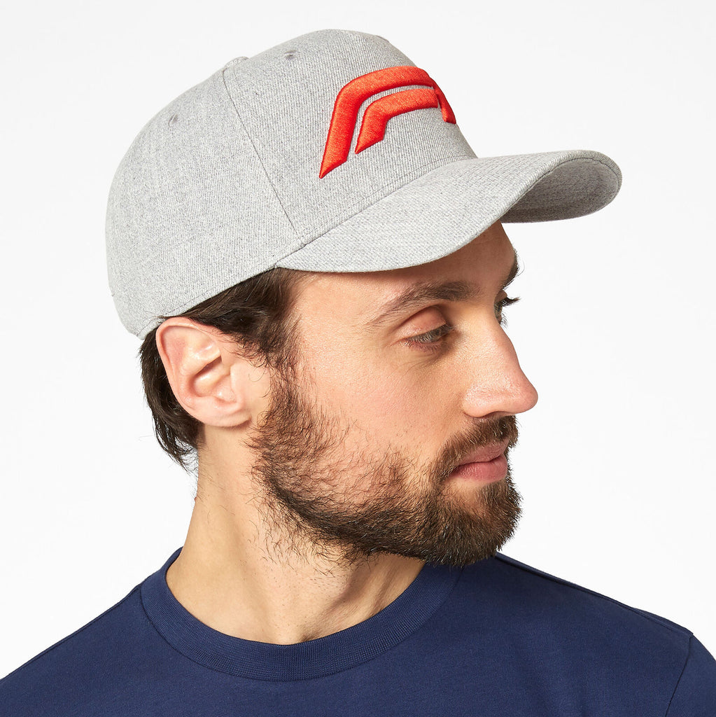 Official F1 Collection Large 3D embroidered F1 logo100% Cotton Baseball Cap-Grey