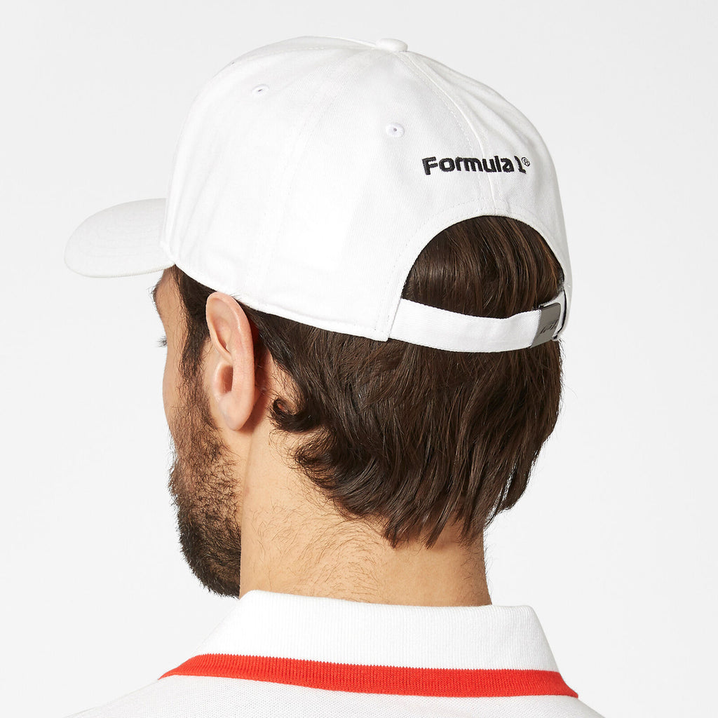 Official F1 Collection Large 3D embroidered F1 logo100% Cotton Baseball Cap-White