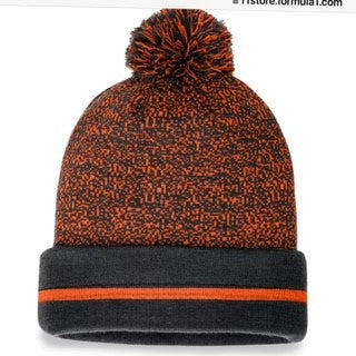 Formula One Collection F1 Beanie With Pom-Adults-Orange/Black