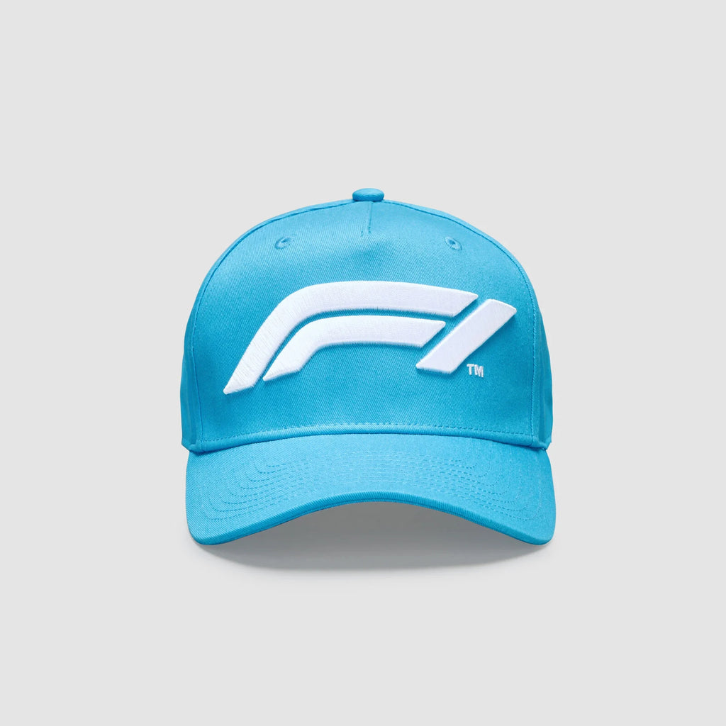 Official F1 Collection Large 3D embroidered F1 logo100% Cotton Baseball Cap-Blue