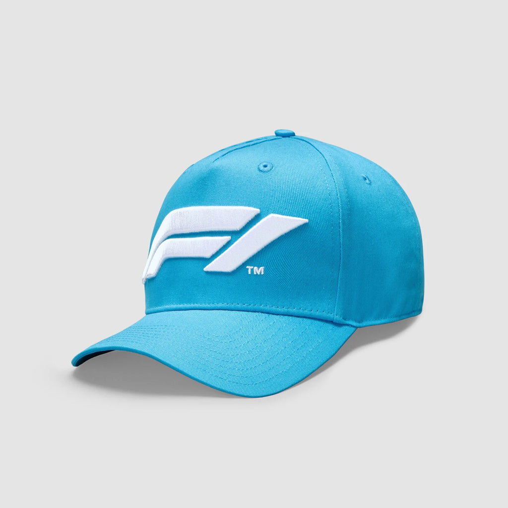 Official F1 Collection Large 3D embroidered F1 logo100% Cotton Baseball Cap-Blue