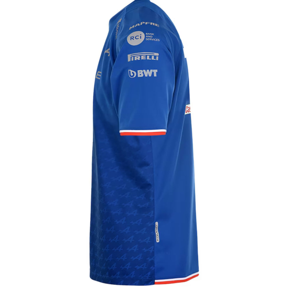 BWT Alpine F1 Team Kappa Official Merchandise Fernando Alonso 2022 Collection Driver T-Shirt-Blue