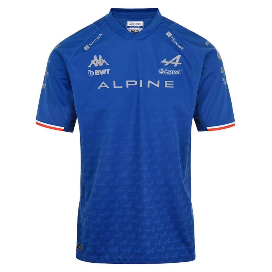 BWT Alpine F1 Team Kappa Official Merchandise Fernando Alonso 2022 Collection Driver T-Shirt-Blue