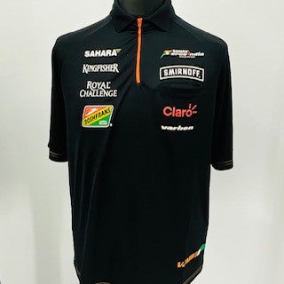 Force India F1 Team Issue VJM07 2014 Team Issue Race Day Polo Shirt Smirnoff-Black