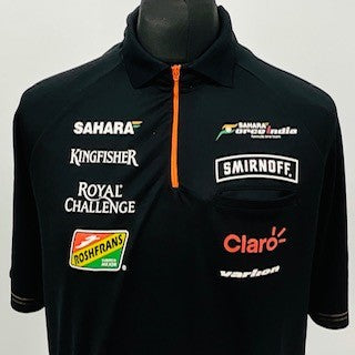 Force India F1 Team Issue VJM07 2014 Team Issue Race Day Polo Shirt Smirnoff-Black