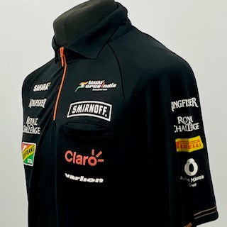 Force India F1 Team Issue VJM07 2014 Team Issue Race Day Polo Shirt Smirnoff-Black