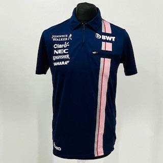 Force India F1 Team Issue VJM10 2017 Team Issue Race Day Polo Shirt Jonnie Walker-Blue