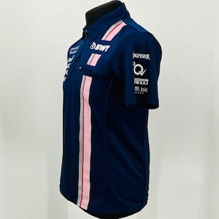 Force India F1 Team Issue VJM10 2017 Team Issue Race Day Polo Shirt Jonnie Walker-Blue