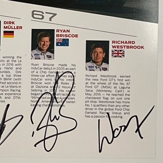 Ford Performance  Chip Ganassi Racing Hand Signed ALMS 2027 Long Beach Event Team Driver Card