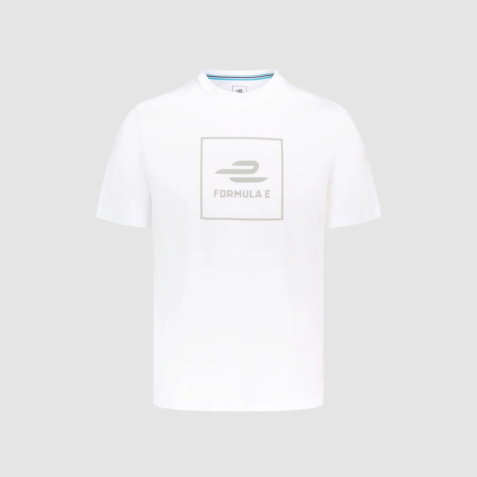 ABB FIA Formula-E Official Merchandise Large Logo Organic Cotton T-shirt-White