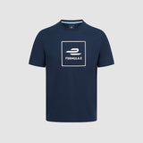 ABB FIA Formula-E Official Merchandise Large Logo Organic Cotton T-shirt-Navy Blue