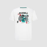 Official Mercedes AMG Petronas Formula One Team George Russell #63 Graphics T-shirt-White