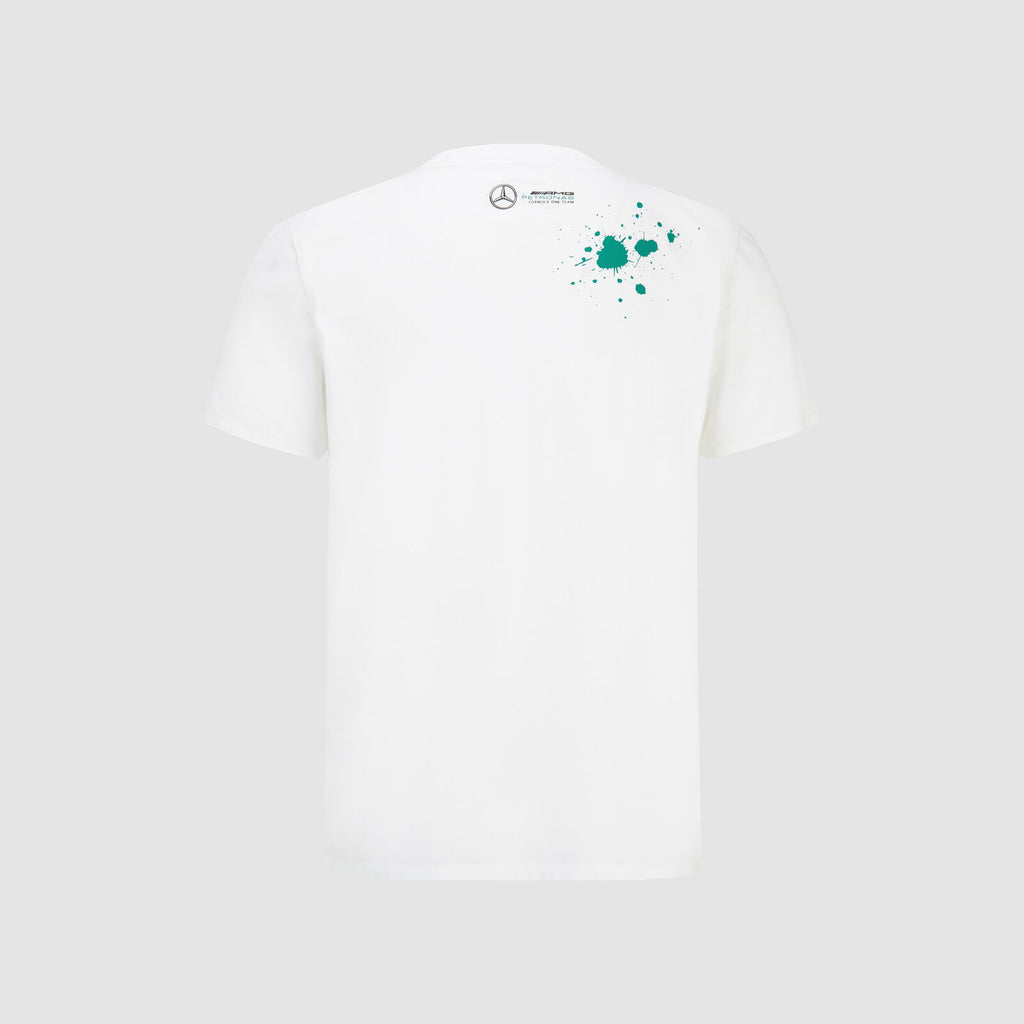 Official Mercedes AMG Petronas Formula One Team George Russell #63 Graphics T-shirt-White