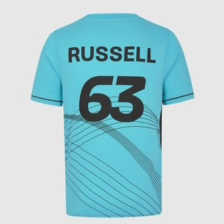 George Russell Mercedes AMG F1 Team Official Merchandise #63 Sportswear T-shirt-Blue