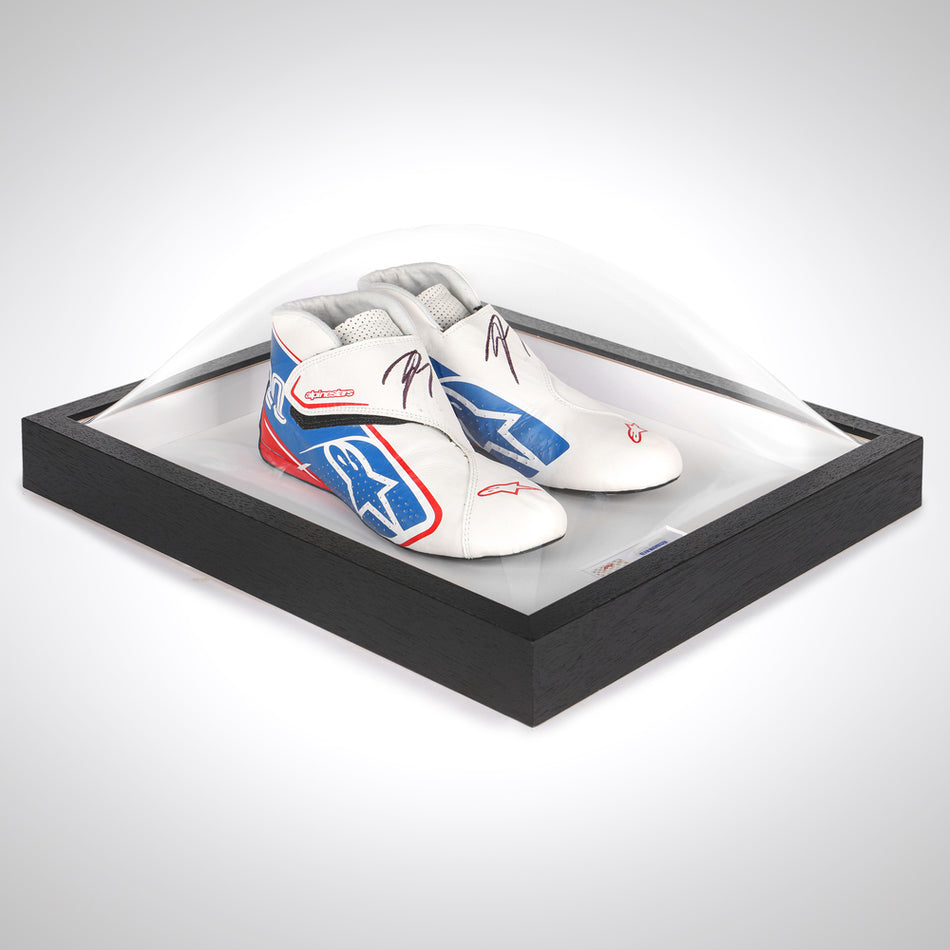 2022 Kevin Magnussen Haas F1 Team Signed Replica Race Boots in Display Case. - Pit-Lane Motorsport