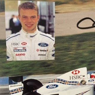 Jan Magnussen Hand Signed Stewart Ford Grand prix F1 Team Photograph