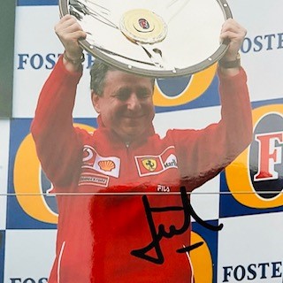 Jean Todt Hand Signed Marlboro Scuderia Ferrari F1 Team Photograph